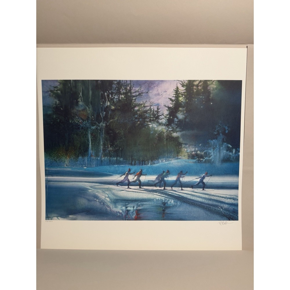 VTG Limited edition lithograph, Cross-Country Skiing, 1983 Olympics, Robert Peak